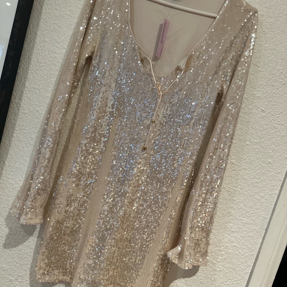 Sequin V-Neck Dress - Picture 2 of 5